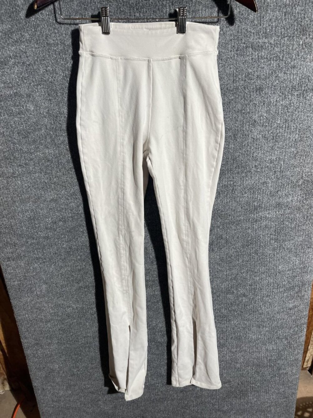 Alo Yoga Pants Womens XS White High Rise Flare Leg Stretch Cotton Leggings